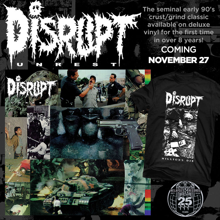 DISRUPT: Announces 'Unrest' Vinyl Reissue!‏ - METAL GODS TV